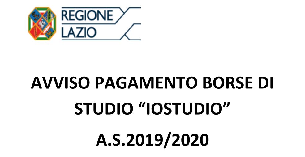 Avviso pagamento Borsa di Studio “IOSTUDIO” a.s. 2019-2020