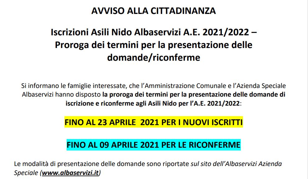 proroga iscrizione