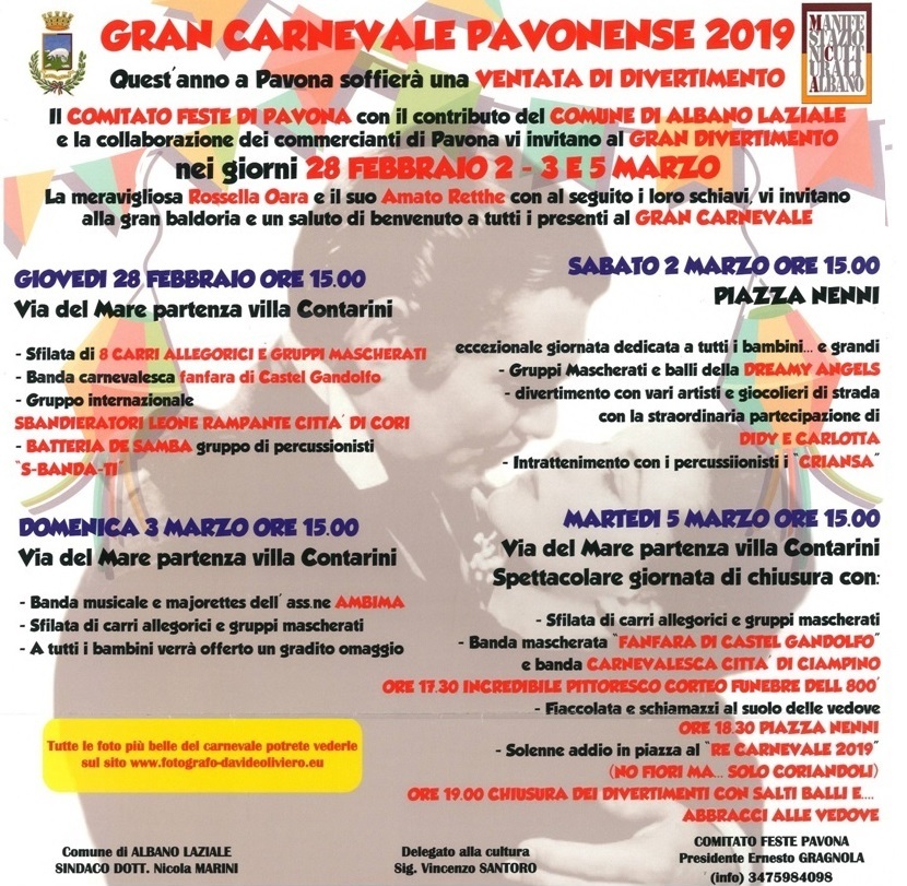 Locandina Carnevale a Pavona 2019