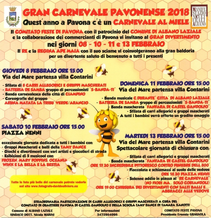 Locandina Carnevale a Pavona 2018