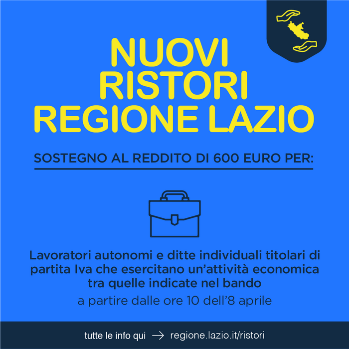 www.regione.lazio.it/ristori  #RistoriLazio