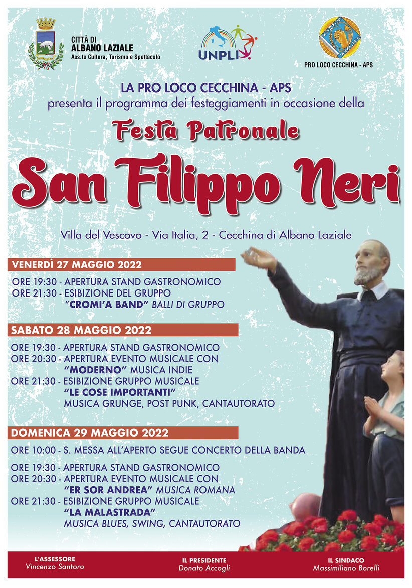 locandina Festa Patronale San Filippo Neri