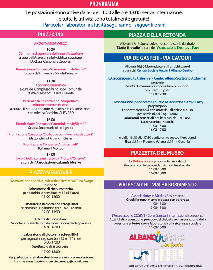 Programma Albano InSieme 2017-2018