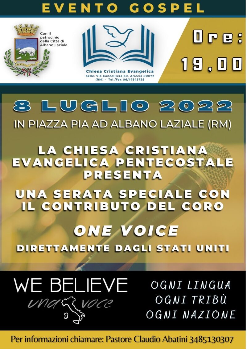 Locandina Evento Gospel  08 Luglio 2022 